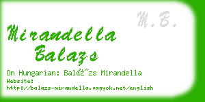 mirandella balazs business card